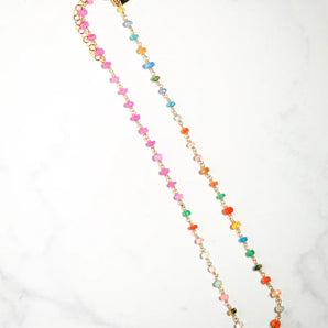 Native Gem - Hand Wrapped Opal Chain Neon Necklace