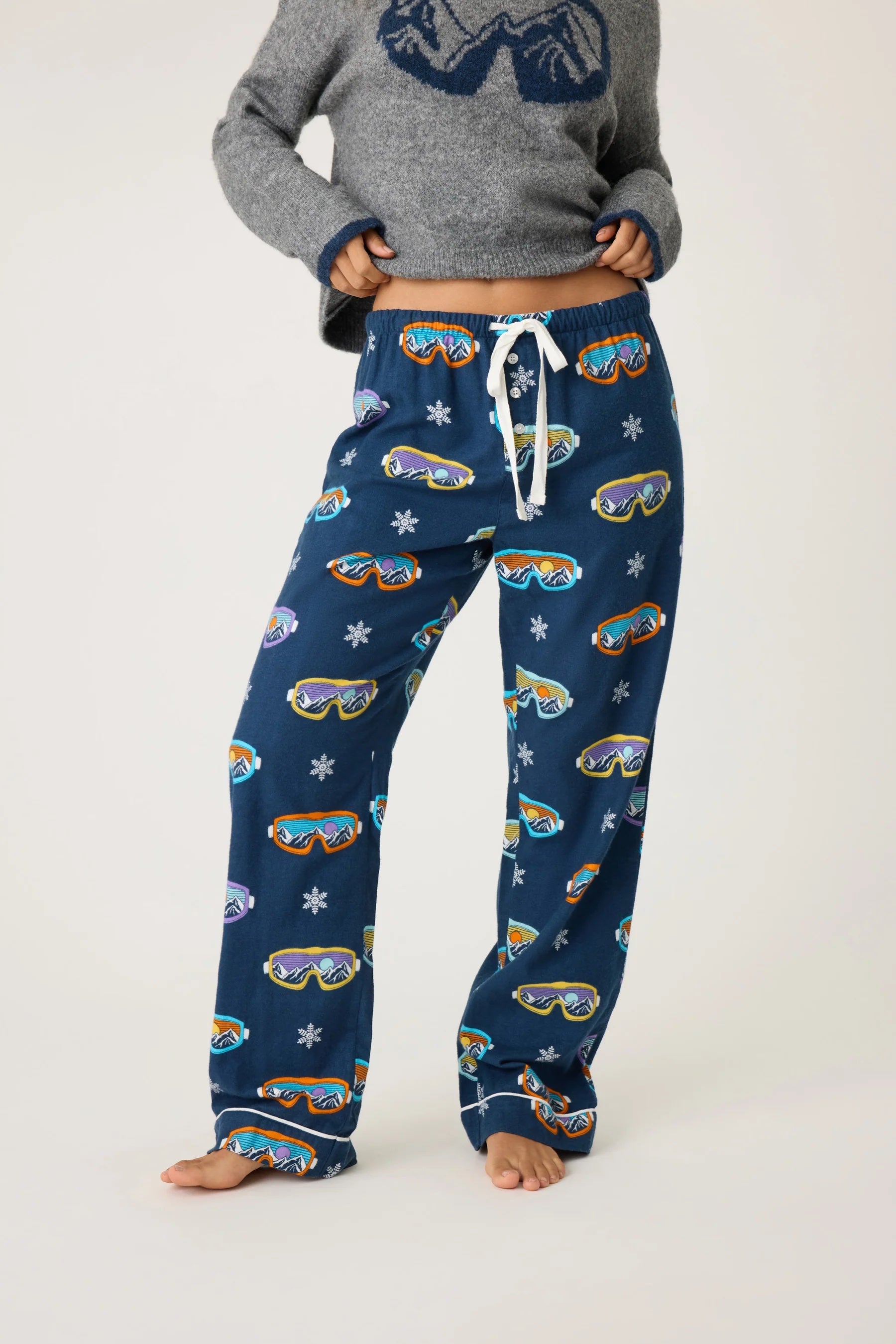 PJ Salvage Navy Flannel Pants – Luster