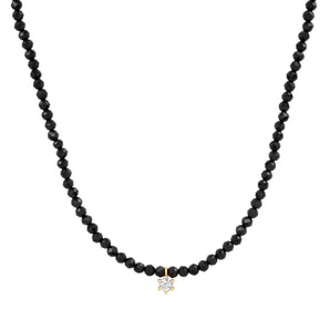 Tai - Gold vermeil w/Black spinel Necklace