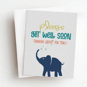 Skel - Get Well Soon Elephant Greeting Card
