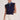 Elan - Cap Sleeve Mix Media Navy Sweater