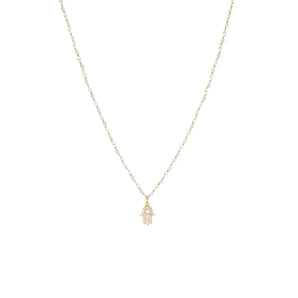 Marlyn Schiff - Moonstone Hamsa Necklace