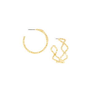 Marlyn Schiff - Gold-1 1/4" Brass Twist Hoop