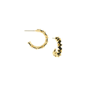 Marlyn Schiff - 15mm Post Hoop with Round and Baguette CZ Earrings