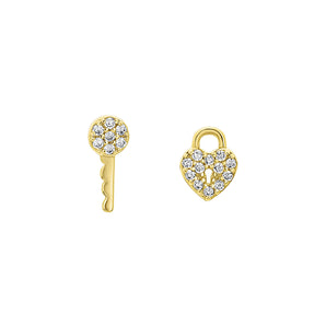 FYB - Heart Lock Stud Earrings