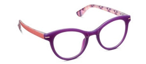 Peepers - Purple / Coral Check Daphne Blue Light Readers