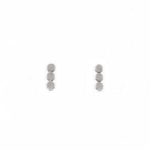 Land of Salt - Short Coin Dot Stud Earrings in Silver