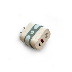 Tech Candy - Double Play ECO Wall Power Adaptor Gray