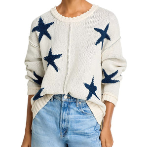 Vintage Havana - Star Ivory Jacquard Knit Sweater