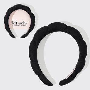 Kitsch - Recycled Fabric Puffy Headband 1pc- Black