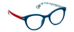 Peepers - Teal/Red Check Daphne Blue Light Readers