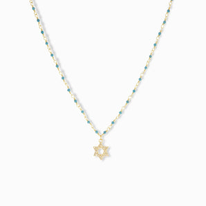 Marlyn Schiff - Turquoise CZ Star of David Necklace