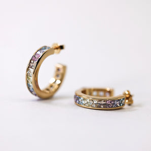 Land of Salt - Pastel Ombre Gold Hoop Earrings