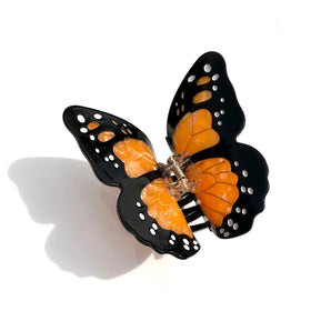 Solar Eclipse - Hand-Painted Monarch Butterfly Claw Hair Clip | Eco-Friendly