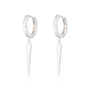 Scream Pretty - Rhodium Plated Sterling Silver Spike Hoop Earrings
