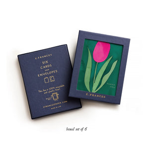 E Frances Paper - Pink Tulip Thank You Boxed Set of 6
