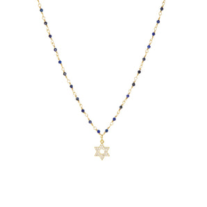 Marlyn Schiff - Lapis CZ Star of David Necklace