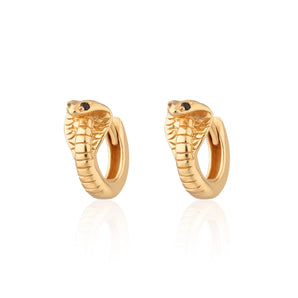 Scream Pretty - Cobra Snake Huggie Earrings 18K Gold Plated Sterling Silver