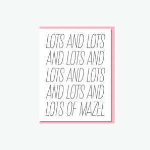 Everyday Yiddush - Lots of Mazel Greeting Card