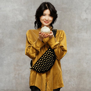 Think Royln - Superstar Black Luxe Suede Handbag