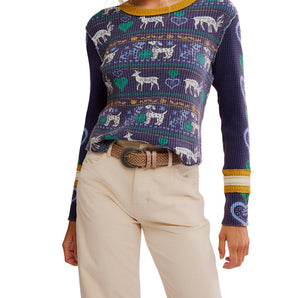 Free People - Blissful Layering Navy Combo Tee