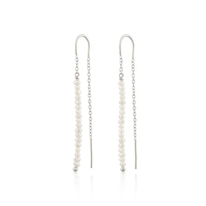 Scream Pretty - Pearl Threader Sterling Silver Earrings