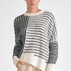 Elan - Black and White Stripe Sweater