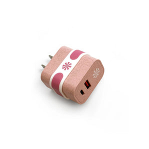 Tech Candy - Double Play ECO Wall Power Adaptor Pink
