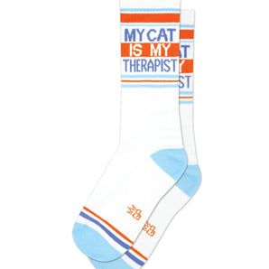 Gumball Poodle - My Cat Is My Therapist Gym Crew Socks