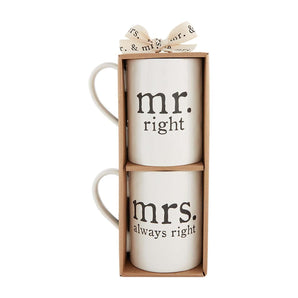 Mud Pie - Mr. & Mrs. Right Mug Set