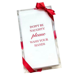 Lined Design - Don’t Be Naughty Acrylic Guest Towel Hostess Set