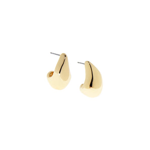 Marlyn Schiff - Gold Brass Elongated Dome Earrings