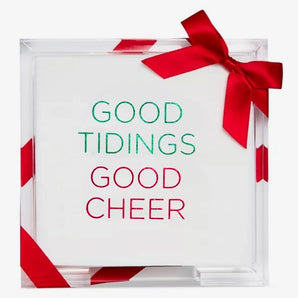 Lined Design - Good Tidings Good Cheer Acrylic Cocktail Hostess Set