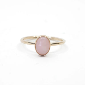 Land of Salt - Pink Opal Oval Ring in Gold Filled
