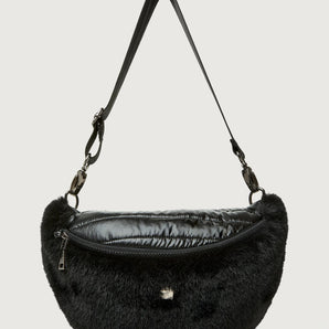 Think Royln - Pearl Black with Black Fur Mood Swing Handbag