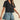 &Merci - Black Tie Front Collared Lace Top