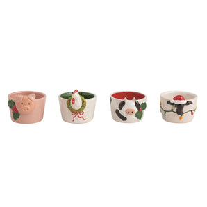 Mud Pie - Farm Christmas Animal Tidbit Bowls
