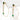 Native Gem - 14K Gold Vermeil Tiny Bezel labradorite and emerald green cz Droplet Chain Earrings