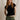 Perfect White Tee - Miriam True Black Luxe Rib Button Up Short Sleeve