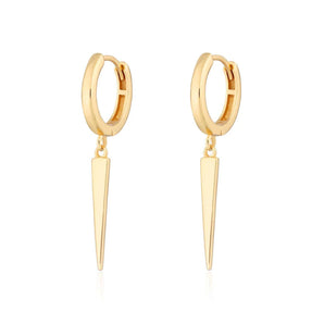 Scream Pretty - 18K Gold Plated Sterling Silver Spike Hoop Earrings