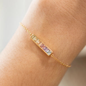 Land of Salt - Gold Pastel Ombre Bar Bracelet