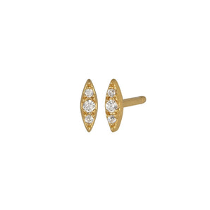 The Land of Salt - Meteor Diamond Cz Gold Stud Earrings