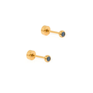 Linny Co - Cooper Sapphire Screwback Stud Earrings