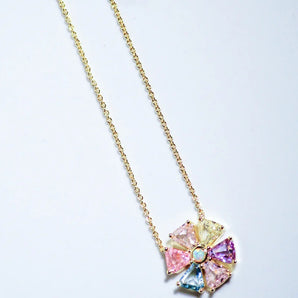 Native Gem - Psychedelic Gold 16-18" Flower Necklace