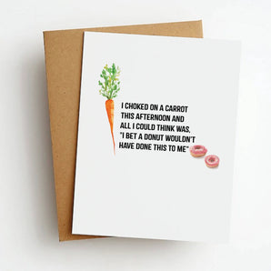 Skel - Carrot Donut Humor Greeting Card