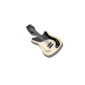 Solar Eclipse - Hand-Painted Black/White Electric Guitar Hair Claw Clip