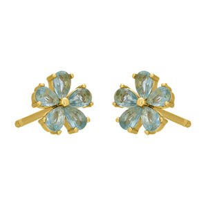 FYB - Aqua Flora Stud Earrings