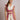 Elan - Short Sleeve V Neck Elastic Waist Band PinkTop