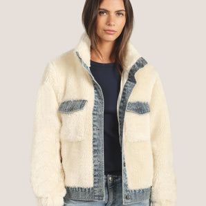 Dylan - Sawyer Shearling Denim Trim Jacket