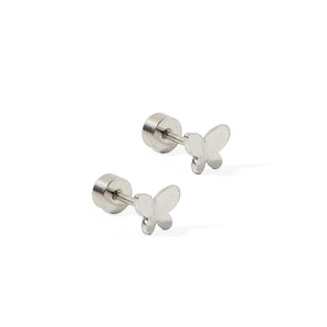Linny Co - Billie Butterfly Silver Screwback Stud Earrings